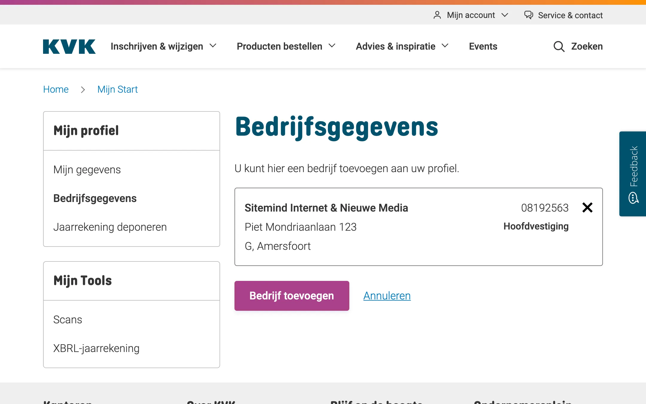 Add company page