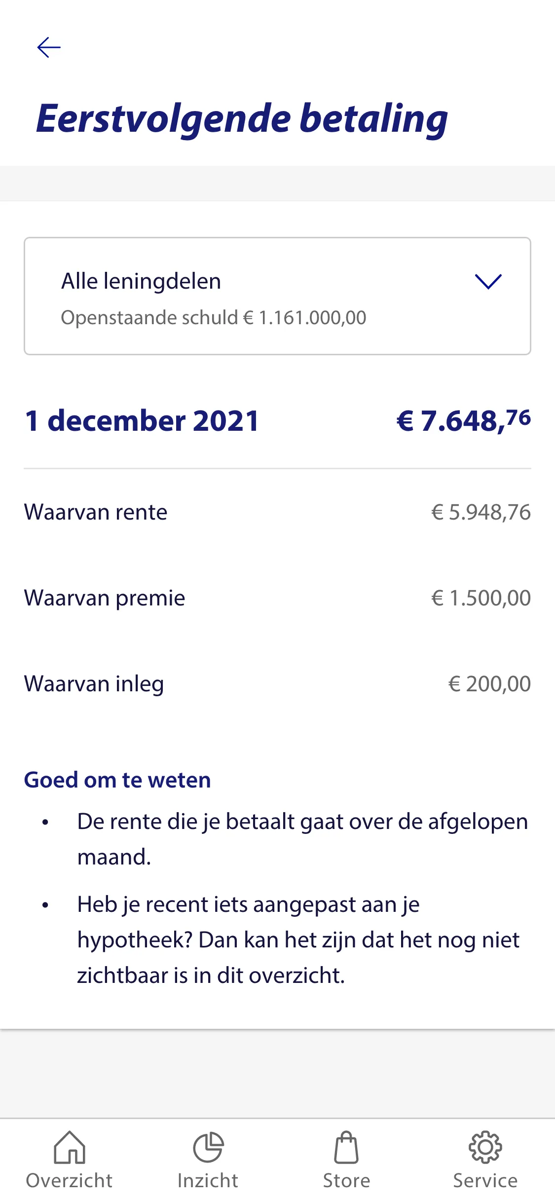 Eerstvolgende betaling