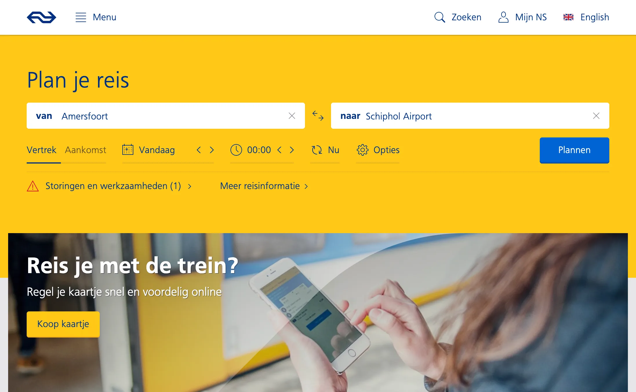 Homepage NS.nl